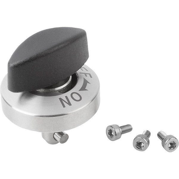 Rotary Latch D=5, L=15, 5, Steel Nickel-Plated, Comp:Plastic Comp:Black